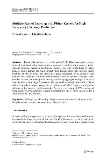 (PDF) Multiple Kernel Learning with Fisher Kernels for High Frequency ...