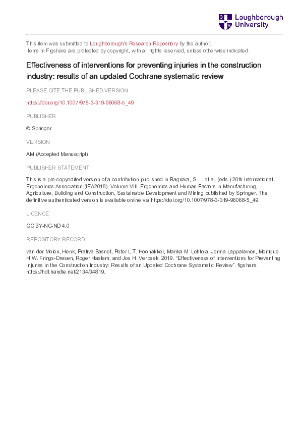 (PDF) Effectiveness of Interventions for Preventing Injuries in the ...