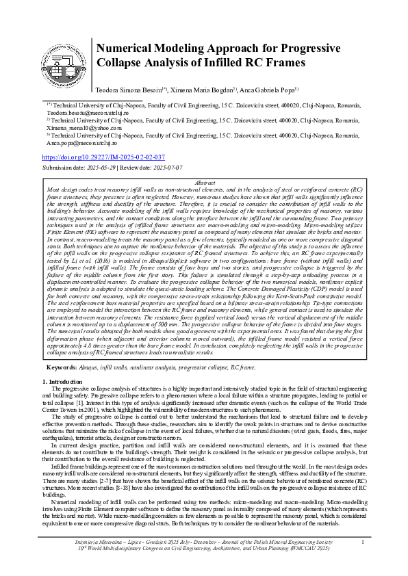 (PDF) Numerical Modeling Approach for Progressive Collapse Analysis of ...