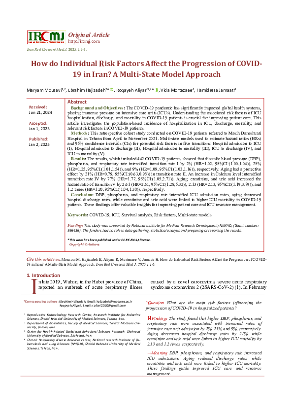 (PDF) How do Individual Risk Factors Affect the Progression of COVID-19 ...