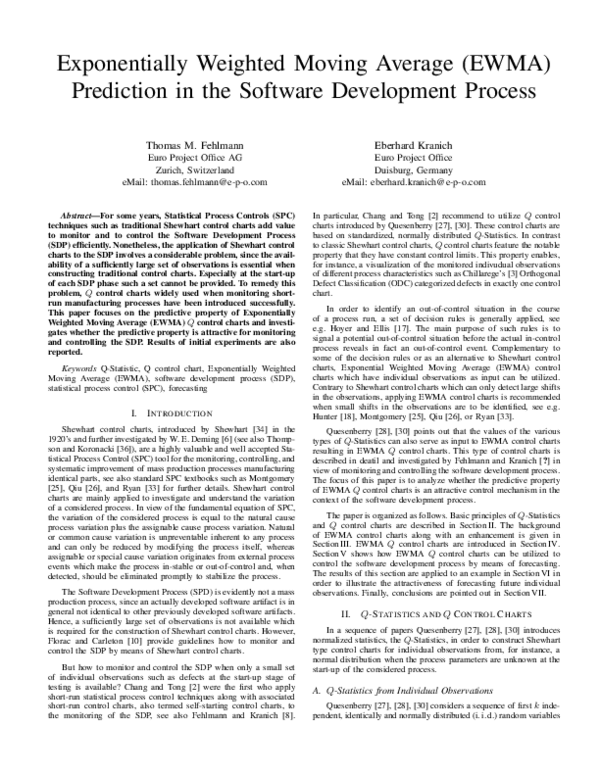 (PDF) Exponentially Weighted Moving Average (EWMA) Prediction in the ...