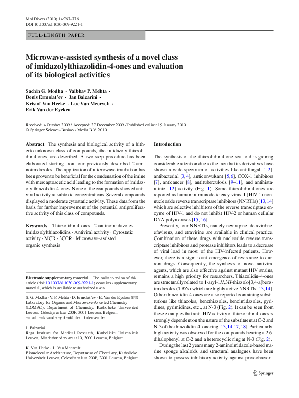 (PDF) Microwave-assisted synthesis of a novel class of ...