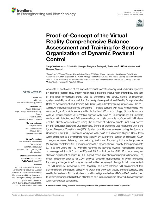 (PDF) Proof-of-Concept of the Virtual Reality Comprehensive Balance ...