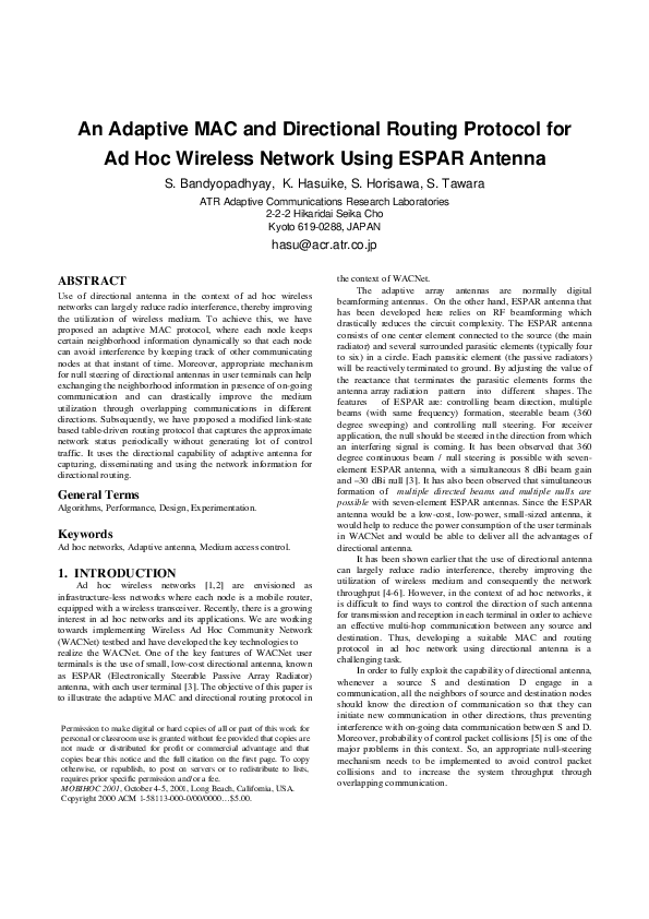 (PDF) An adaptive MAC and idrectional routing protocol for ad hoc ...