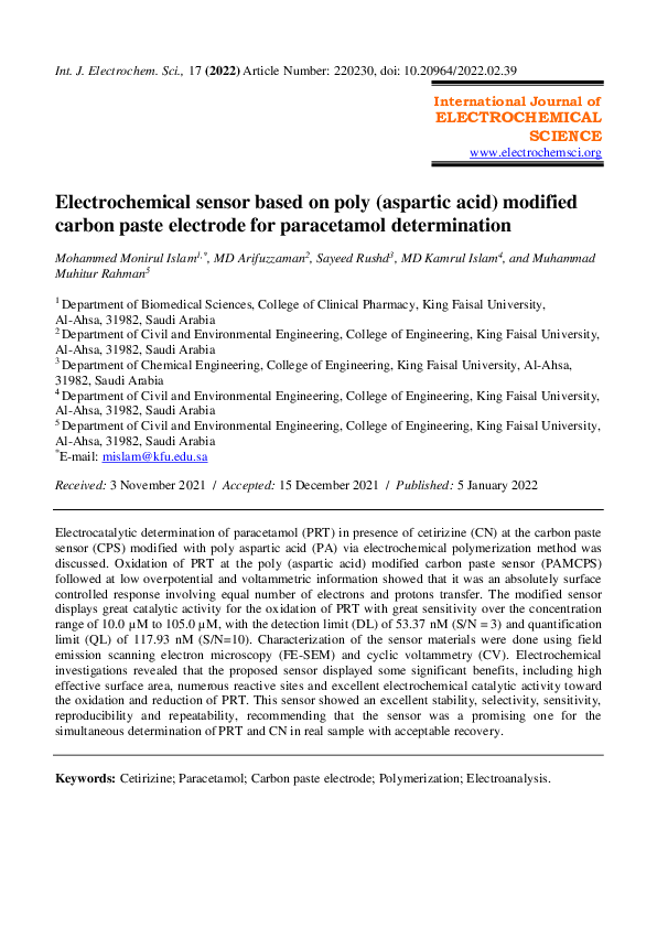 (PDF) Electrochemical sensor based on poly (aspartic acid) modified ...