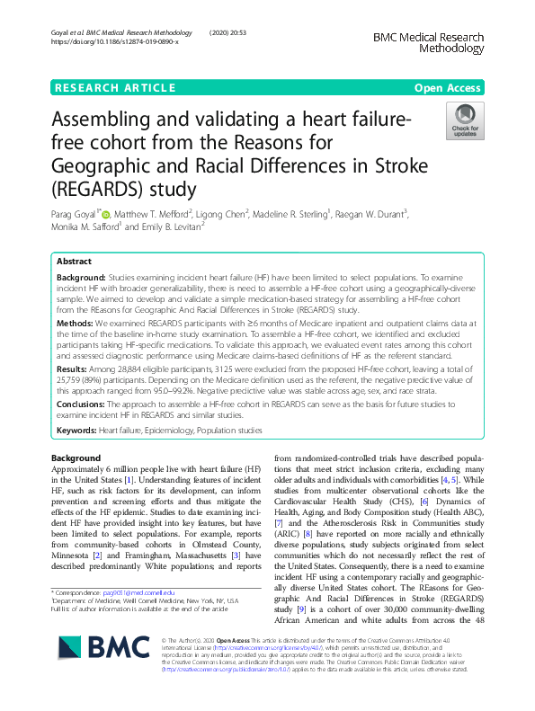 (PDF) Assembling and validating a heart failure-free cohort from the ...