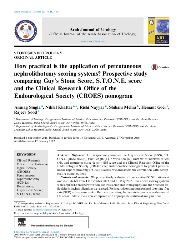 (PDF) How practical is the application of percutaneous nephrolithotomy ...