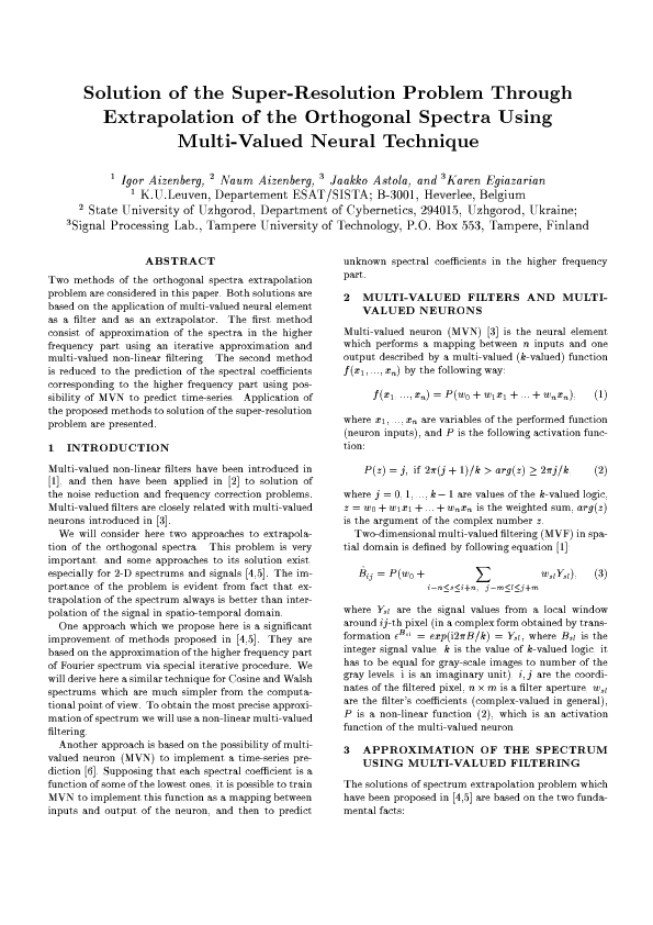 (PDF) Solution Of The Super-Resolution Problem Through Extrapolation Of ...