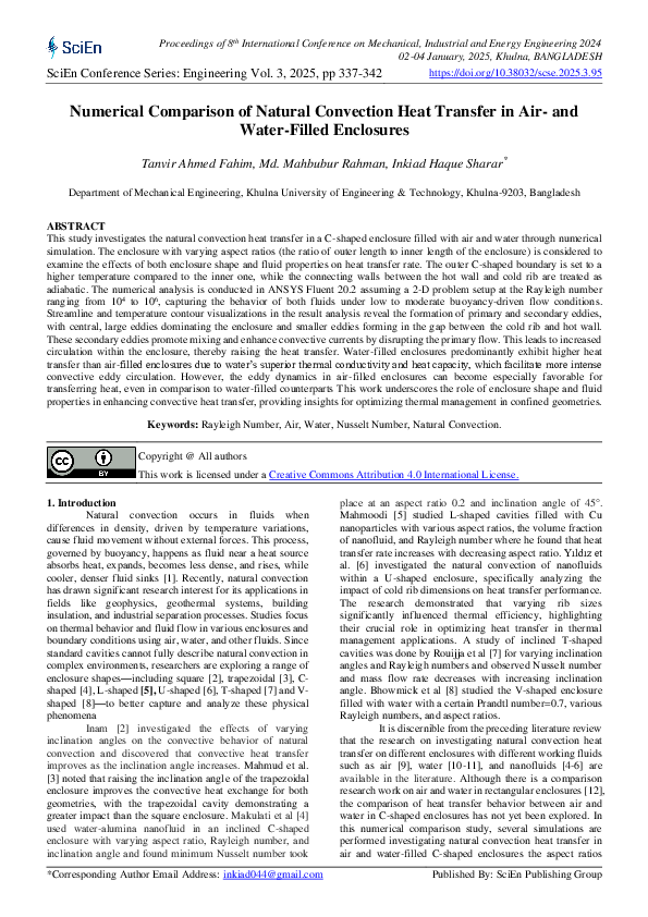 (PDF) Numerical Comparison of Natural Convection Heat Transfer in Air ...