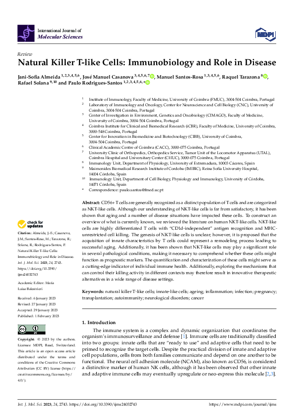 (PDF) Natural Killer T-like Cells: Immunobiology and Role in Disease