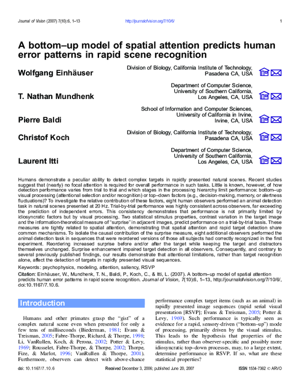 (PDF) A bottom–up model of spatial attention predicts human error ...