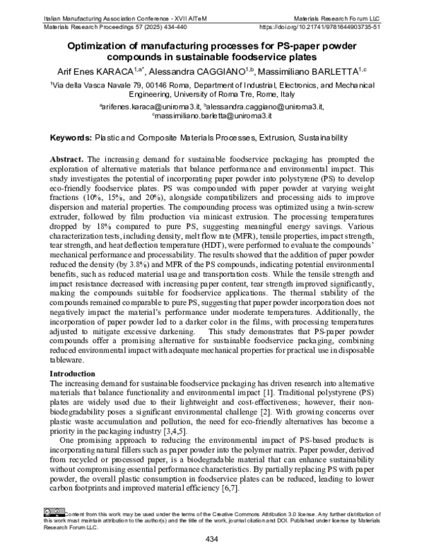 (PDF) Optimization of manufacturing processes for PS-paper powder ...