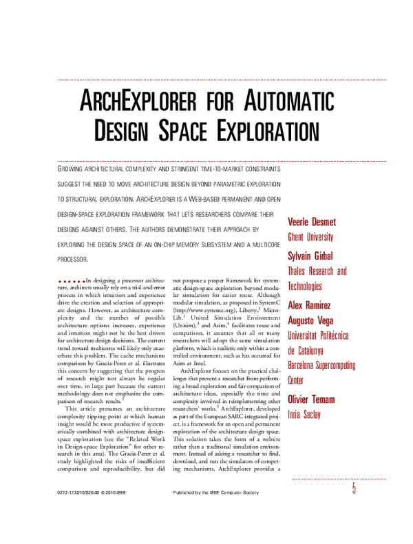 (PDF) ArchExplorer for Automatic Design Space Exploration