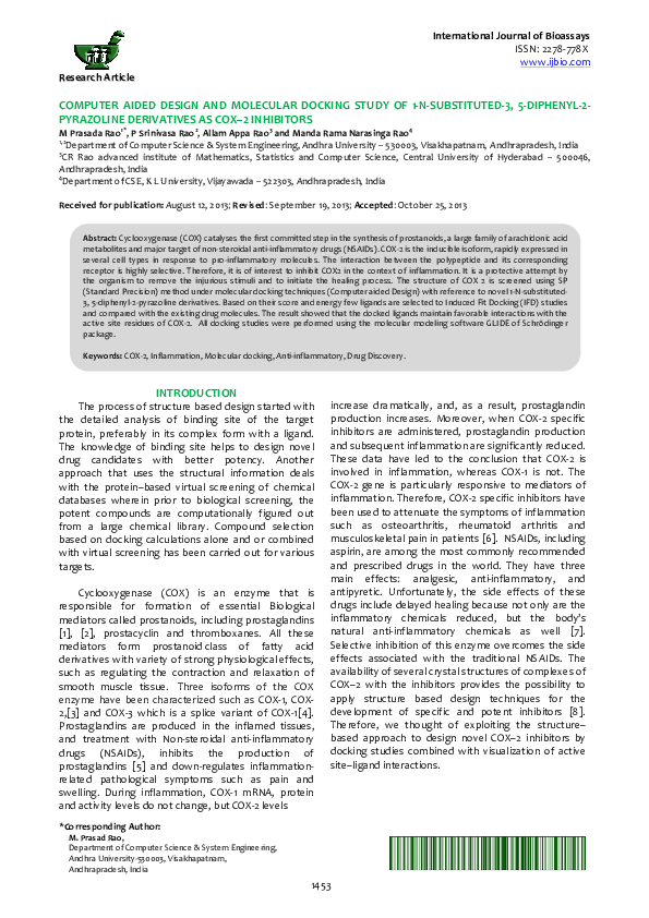 (PDF) Computer aided design and molecular docking study of 1-n ...