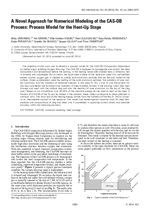 (PDF) A novel approach for numerical modeling of the CAS-OB process