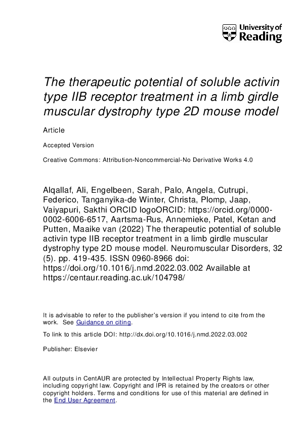 (PDF) The therapeutic potential of soluble activin type receptor IIB ...