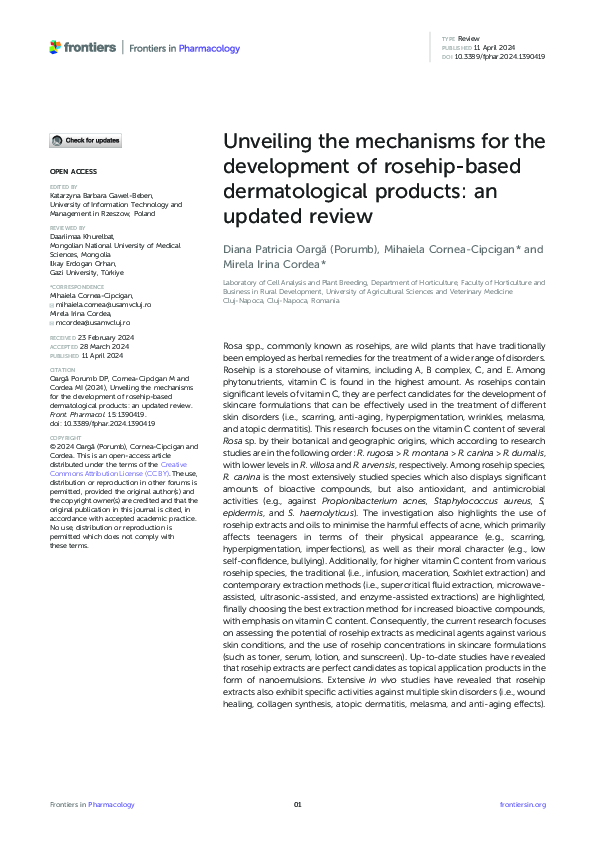 (PDF) Unveiling the mechanisms for the development of rosehip-based ...