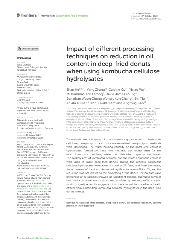 (PDF) Impact of different processing techniques on reduction in oil ...