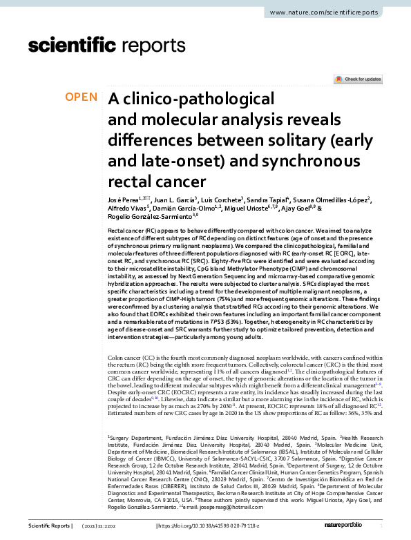 (PDF) A clinico-pathological and molecular analysis reveals differences ...
