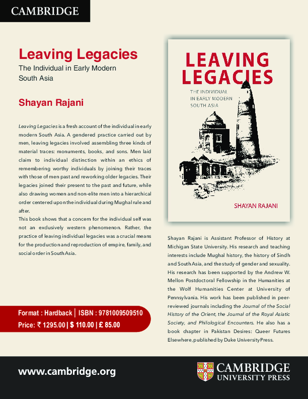 (PDF) Leaving Legacies: The Individual in Early Modern South Asia