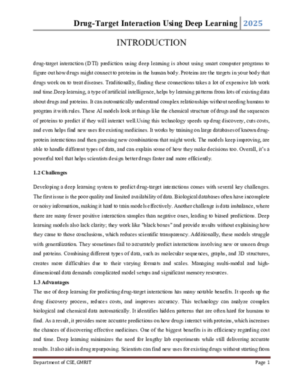 (PDF) Drug-Target Interaction Using Deep Learning 2025
