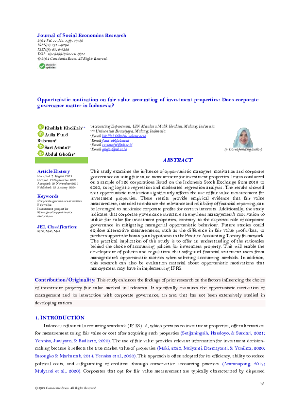 (PDF) Opportunistic motivation on fair value accounting of investment ...