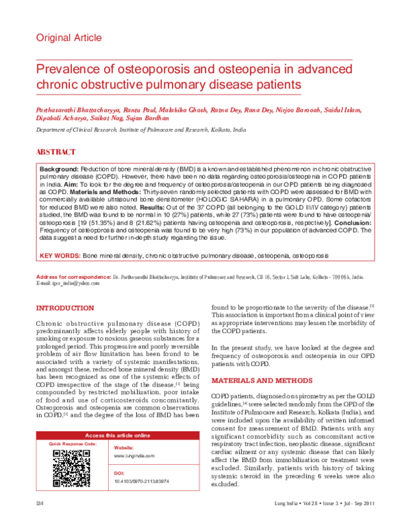 (PDF) Prevalence of osteoporosis and osteopenia in advanced chronic ...