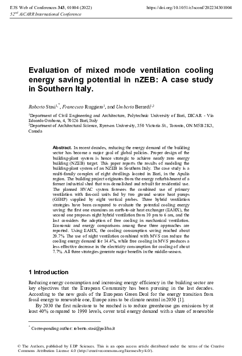 (PDF) Evaluation of mixed mode ventilation cooling energy saving ...