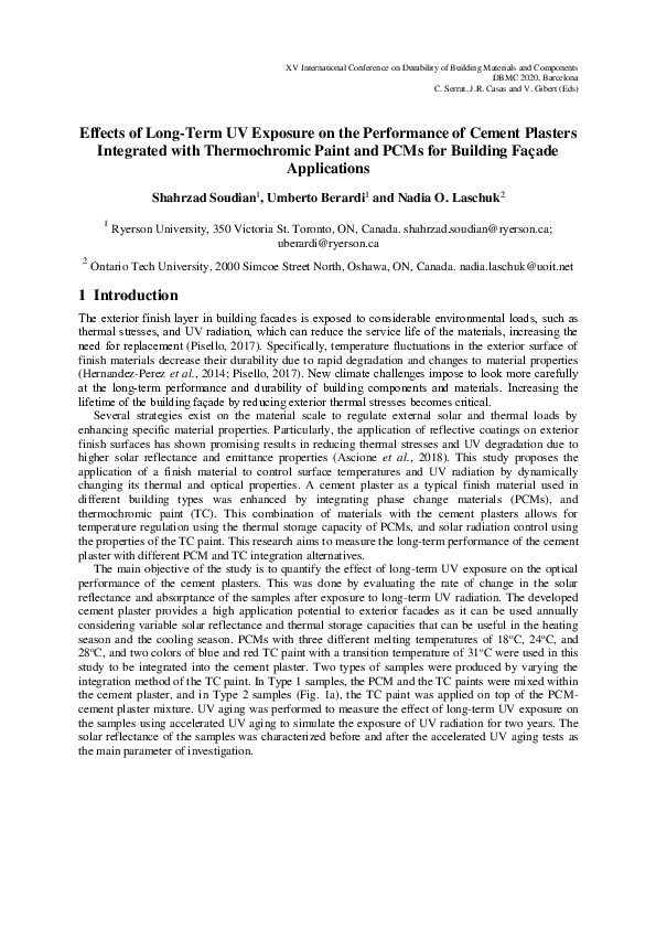 (PDF) Effects of Long-Term UV Exposure on the Performance of Cement ...