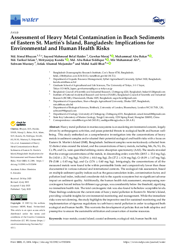 (PDF) Assessment of Heavy Metal Contamination in Beach Sediments of ...