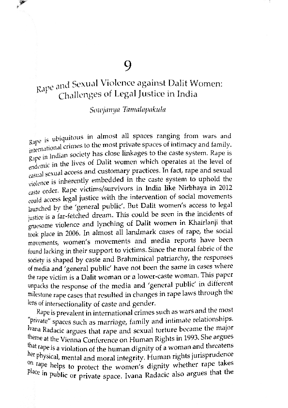 (PDF) Rape and Sexual Violence Again Dalit women book chapter