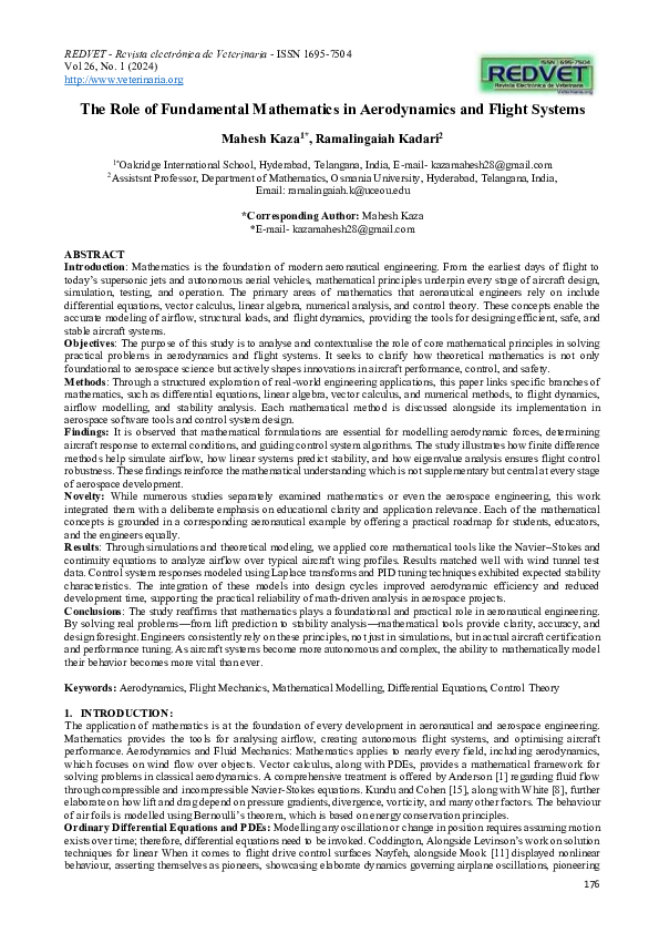 (PDF) The Role of Fundamental Mathematics in Aerodynamics and Flight ...