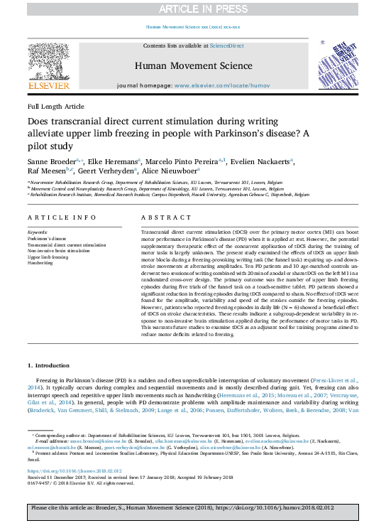 (PDF) Does transcranial direct current stimulation during writing ...
