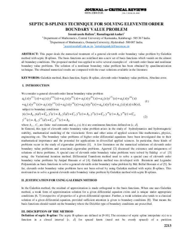 (PDF) SEPTIC B-SPLINES TECHNIQUE FOR SOLVING ELEVENTH ORDER BOUNDARY ...