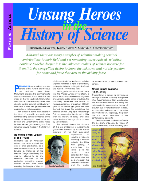 (PDF) Unsung Heroes in the History of Science