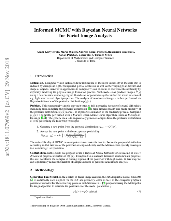 (PDF) Informed MCMC with Bayesian Neural Networks for Facial Image Analysis