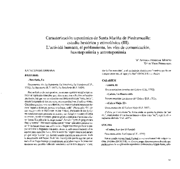 PDF) Carauterización toponímica de la parroquia Santa Mariña de