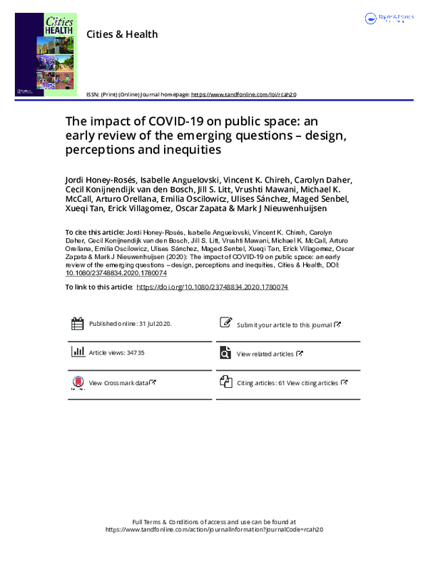 (PDF) The impact of COVID-19 on public space: an early review of the ...