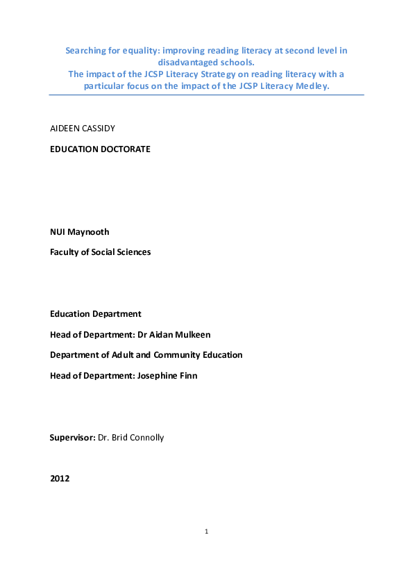 (PDF) Searching for equality: improving reading literacy at second ...