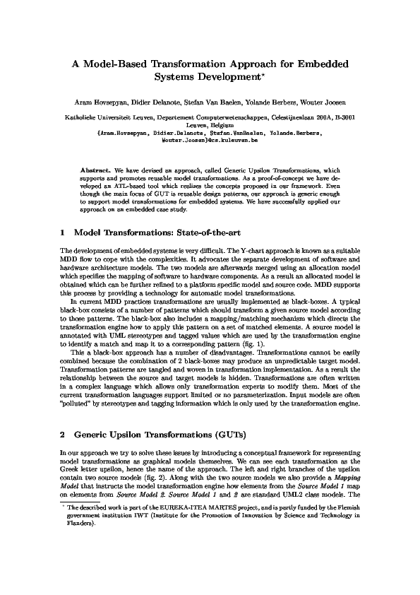 (PDF) A model-based transformation approach for embedded systems ...