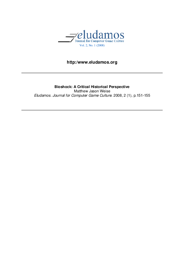 (PDF) Bioshock: A Critical Historical Perspective
