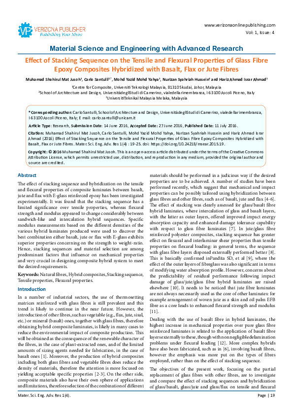 (PDF) Effect of Stacking Sequence on the Tensile and Flexural ...