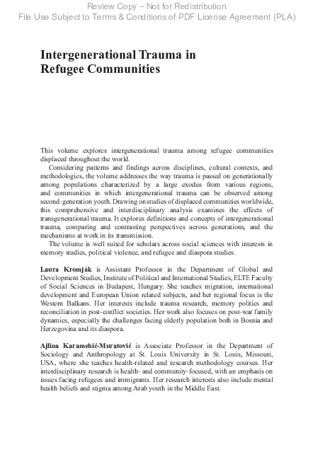 (PDF) Intergenerational Trauma among Refugees in Africa and the African ...