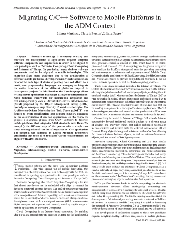 (PDF) Migrating C/C++ Software to Mobile Platforms in the ADM Context