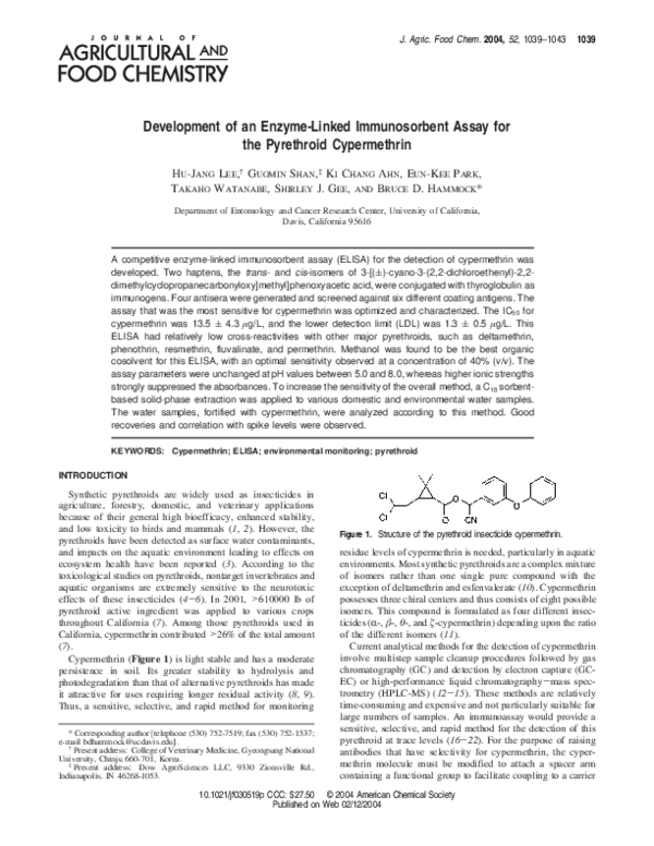 (PDF) Development of an Enzyme-Linked Immunosorbent Assay for the ...