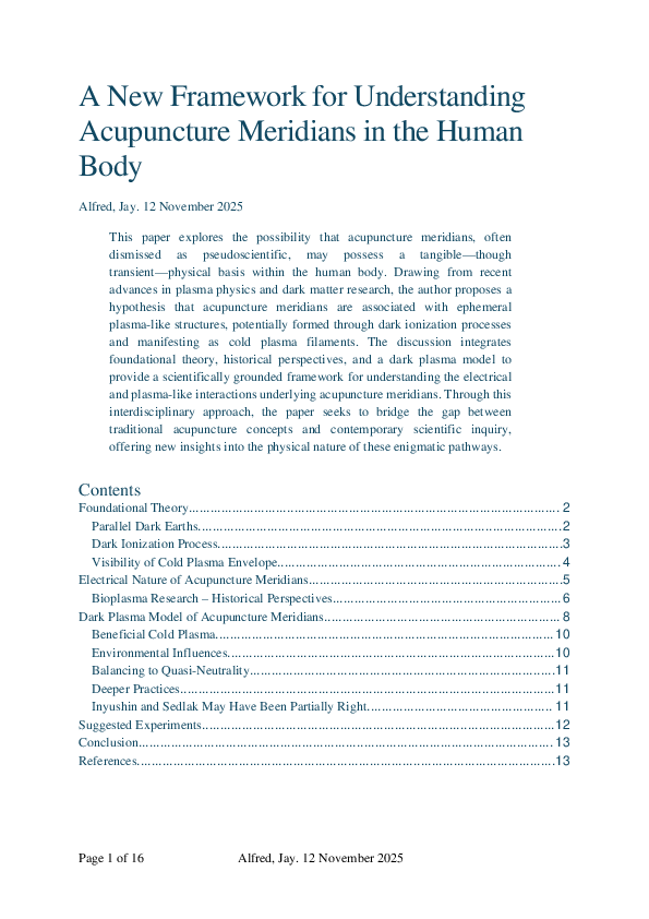 (PDF) A New Framework for Understanding Acupuncture Meridians in the ...