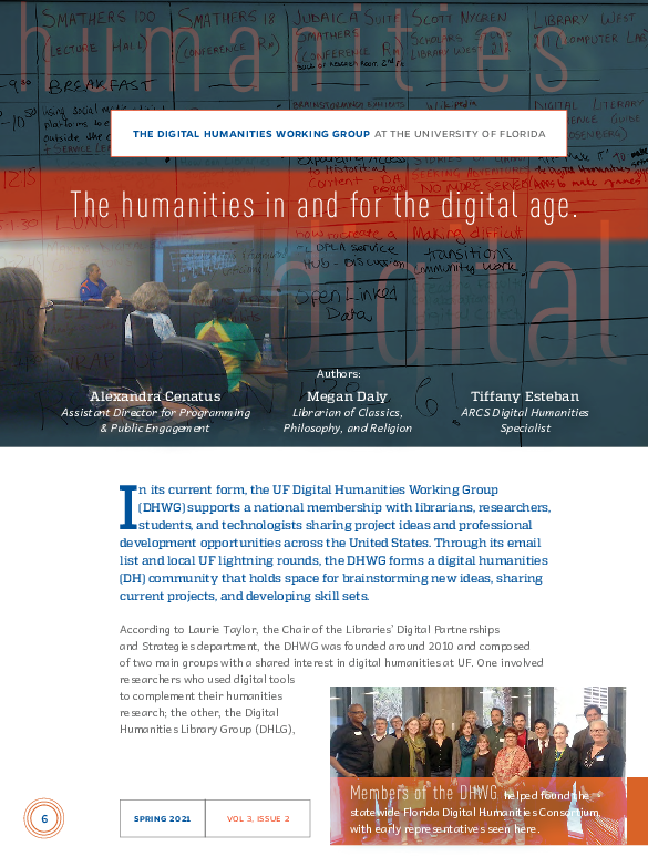 (PDF) The Digital Humanities Working Group at the University of Florida