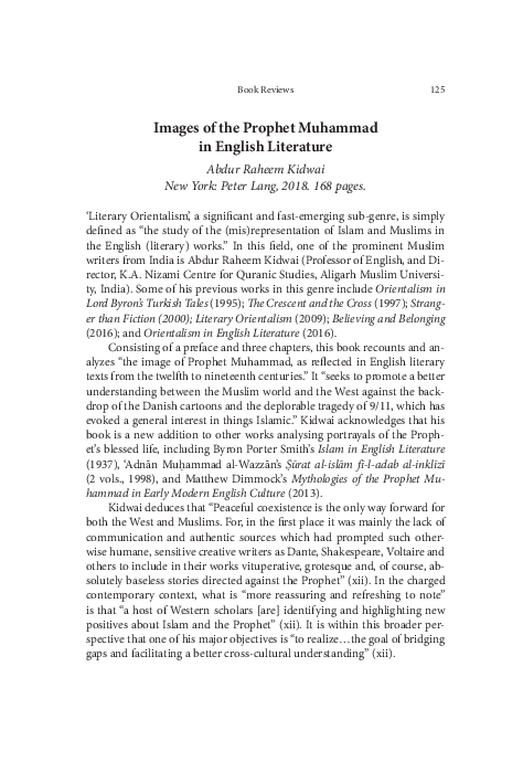 (PDF) Images of the Prophet Muhammad in English Literature