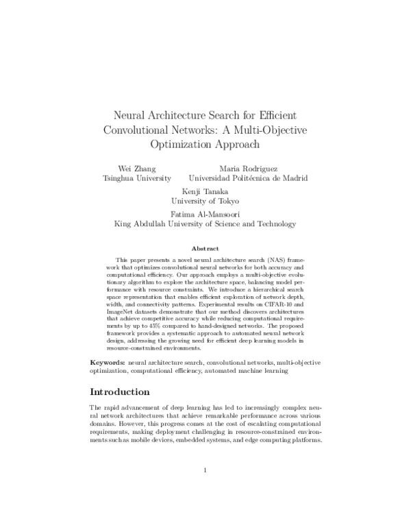 (PDF) Neural Architecture Search for Efficient Convolutional Networks ...