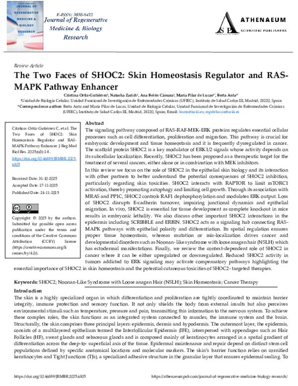 (PDF) The Two Faces of SHOC2: Skin Homeostasis Regulator and RAS-MAPK ...